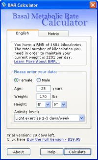   Basal Metabolic Rate Calculator