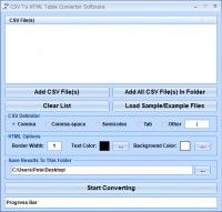   CSV To HTML Table Converter Software