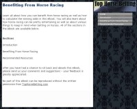   Benefiting From Horse Racing