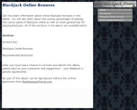   Blackjack Online Bonuses