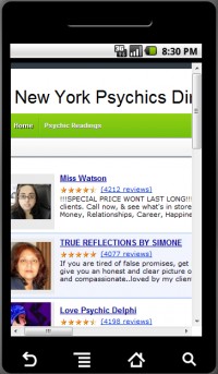   New York Psychics Directory Mobile Web