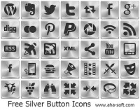   Free Silver Button Icons