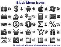   Black Menu Icons