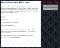   Correct Strategy In Video Poker