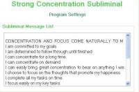   Strong Concentration Skills Subliminal Program