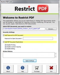   Add Restriction to PDF