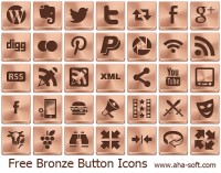   Free Bronze Button Icons