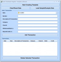   Excel Checkbook Register Template Software