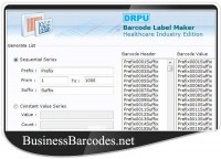   Barcodes Generator for Medical Equipment