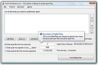   Buy File Splitter to split or separate two or several, multiple Files Into many Software