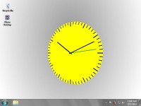   Yellow Analog Desktop Clock Wallpaper