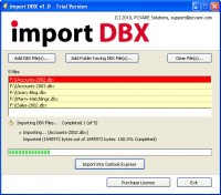   Add DBX file to Outlook Express