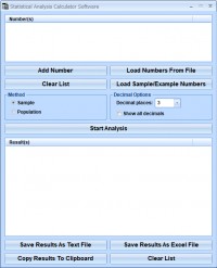   Statistical Analysis Calculator Software