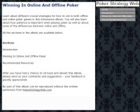   Winning In Online And Offline Poker