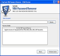   Freeware VBA Password Recovery