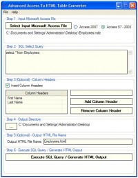   Advanced Access To HTML Table Converter