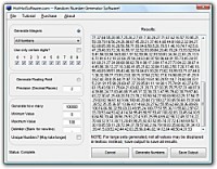   Get Random Number Generator to create random number sequences software random integers and random floating point numbers Software